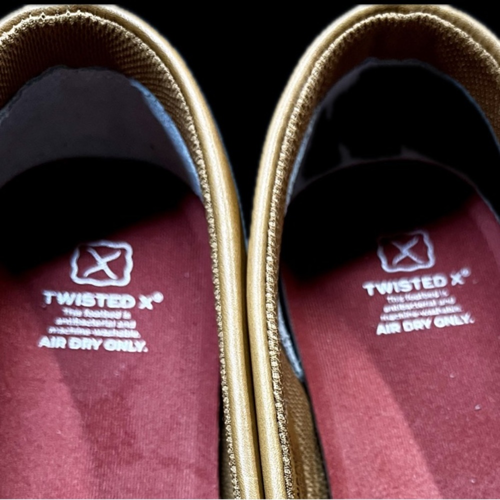Twisted X Tan Moccasin-Style Loafers Slip/on Leather Tan Slippers Womens 11 - Picture 13 of 14